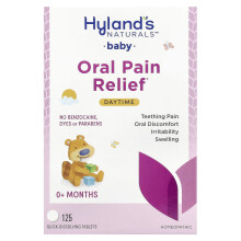 Hyland's Naturals, Hyland's Naturais, Bebê, Alívio da Dor Oral, Dia, 0+ Meses, 125 Tabletes Dissolvidos Rápido