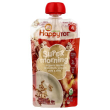 Happy Family Organics, Happy Tot, Manhã Super, Para 2+ Anos, Maçãs Orgânicas, Canela, Iogurte, Aveia & Chia, 4 oz (113 g)