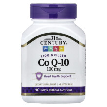 21st Century, Kapalina s CoQ-10, 100 mg, 90 rychlé uvolňující měkké kapsle