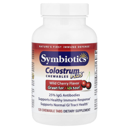 Symbiotics, Colostrum Plus, Wild Cherry, 120 Chewing Tabs
