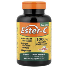 American Health, Ester-C with Citrus Bioflavonoids, 1 000 mg, 120 Kasvissyöjä Tabletteja