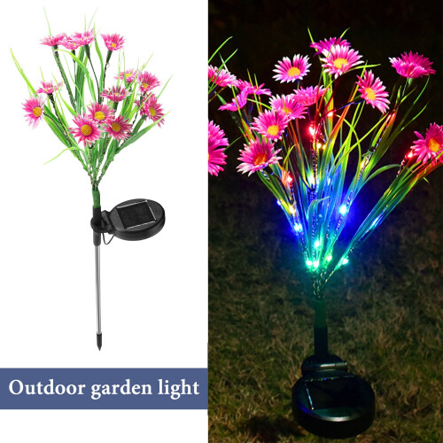 2-Pack Solar Daisy Garden Lights, 21-LED, IP66 Waterproof 1