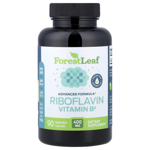 Forest Leaf, Riboflavin Vitamin B2, 400 mg, 90 Vegetable Capsuler