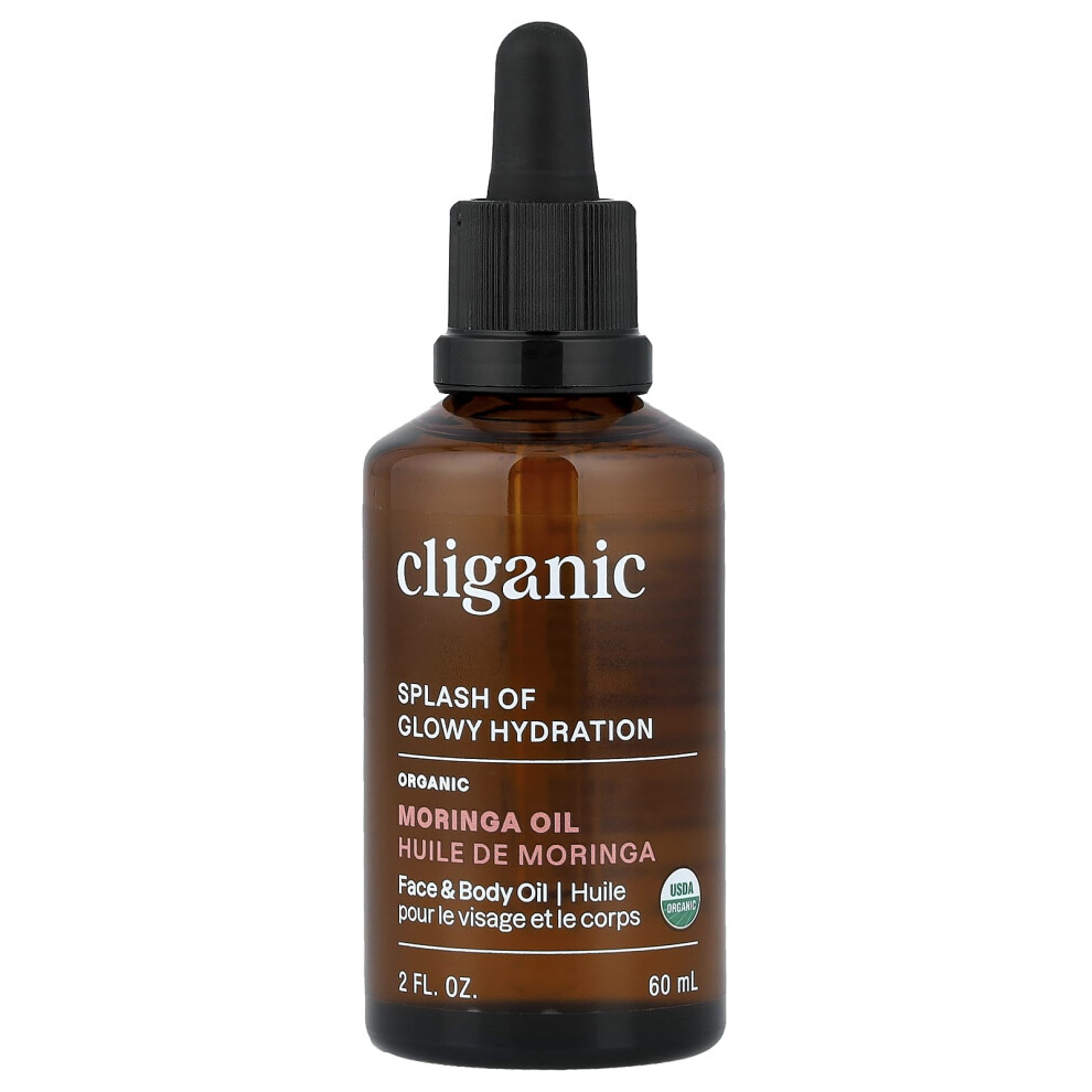 Cliganic , Splash Of Glowy Hydration, Organic Moringa Oil, 2 Fl Oz (60 Ml)