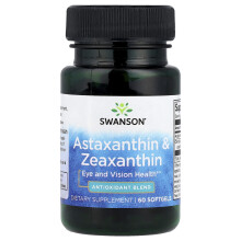 Swanson, Astaxanthin & Zeaxanthin, 60 Myggor