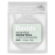 Davids Natural Toothpaste, Expanding Dental Floss, Mint, 32.8 yd (30 m)
