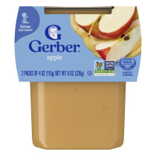 Gerber, Natuurlijk voor Baby, 2e Voedingsmiddelen, Appel, 2 Pack, 4 oz (113 g) Elk