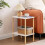 End Table with Solid Wood Legs Boho Style 2-Tier 7