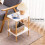 End Table with Solid Wood Legs Boho Style 2-Tier 8