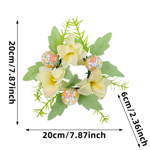 Påskeegglysestake med blomsterdesign 2