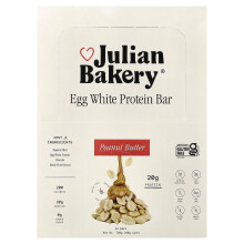 Julian Bakery, Egg White Protein Bar, Peanut Butter, 12 Bars, 60 g Each