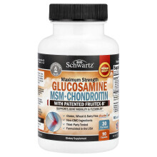 BioSchwartz, Glukozamina MSM + Chondroitin z Zarejestrowaną Fruitex-B, 90 Kapsułek