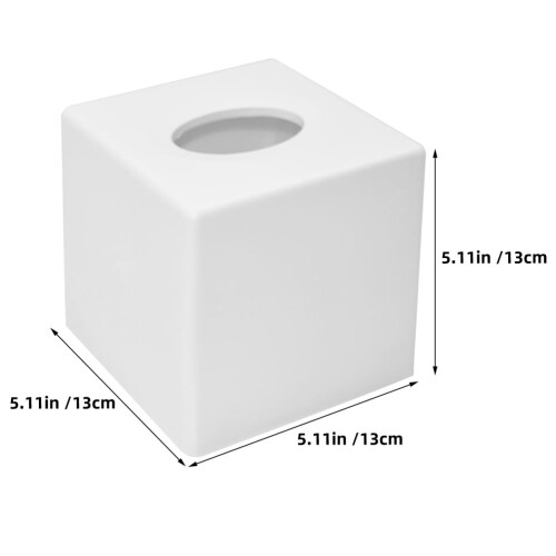 Witte plastic tissuebox 13x13x13 cm 1