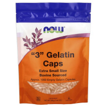 NOW Foods, Gelatina Capsule '3', Dimensione Extra Piccola, Approx. 1,000 Empty Gelatin Capsules, 1.69 oz (48 g)