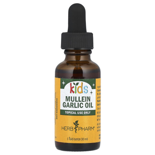 Herb Pharm, Olio di Mullein e Aglio per Bambini, 1 fl oz (30 ml)