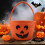 Καλάθι με γλυκά από κολοκύθα για το Halloween από βαμβακερό σχοινί 2
