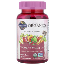 Garden of Life, MyKind Organics, Kvinnors Multi 40+, Ekologisk Bär, 120 Vegan Gummipiller