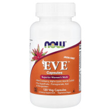 NOW Foods, Eve, Multivitamina superiore per donne, Senza ferro, 120 Capsule vegetali