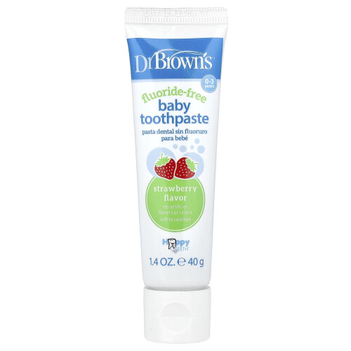 Dr. Brown's, Βρέφος Toothpaste, Μη Φθορίζουσα, 0-3 Χρόνια, Στρουμπούλι, 1,4 oz (40 g)
