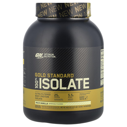 Optimum Nutrition Опτιμουμ Νουτρίσιον, Gold Standard 100% Ισοτόνη, Ρίχ Ρίχ Βανίλια, 2.91 λίβρα (1.32 kg)