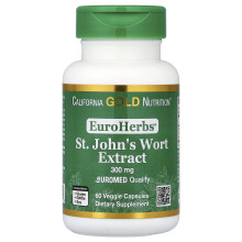 California Gold Nutrition, EuroHerber, St. John's Wort Ekstrakt, Euromed Quality, 300 mg, 60 Veggie Capsules