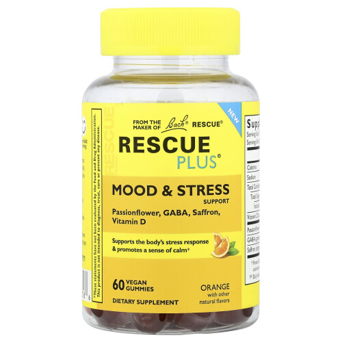 Bach Bach, Rescue Plus, Mood & Stress Υποστήριξη, Πορτοκαλί, 60 Βεγάνικα Γκουμίγια