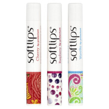 Softlips, Lippenbescherming, Kers, Framboos, Vanille, 3 Pack, 0.07 oz (2 g) Elke