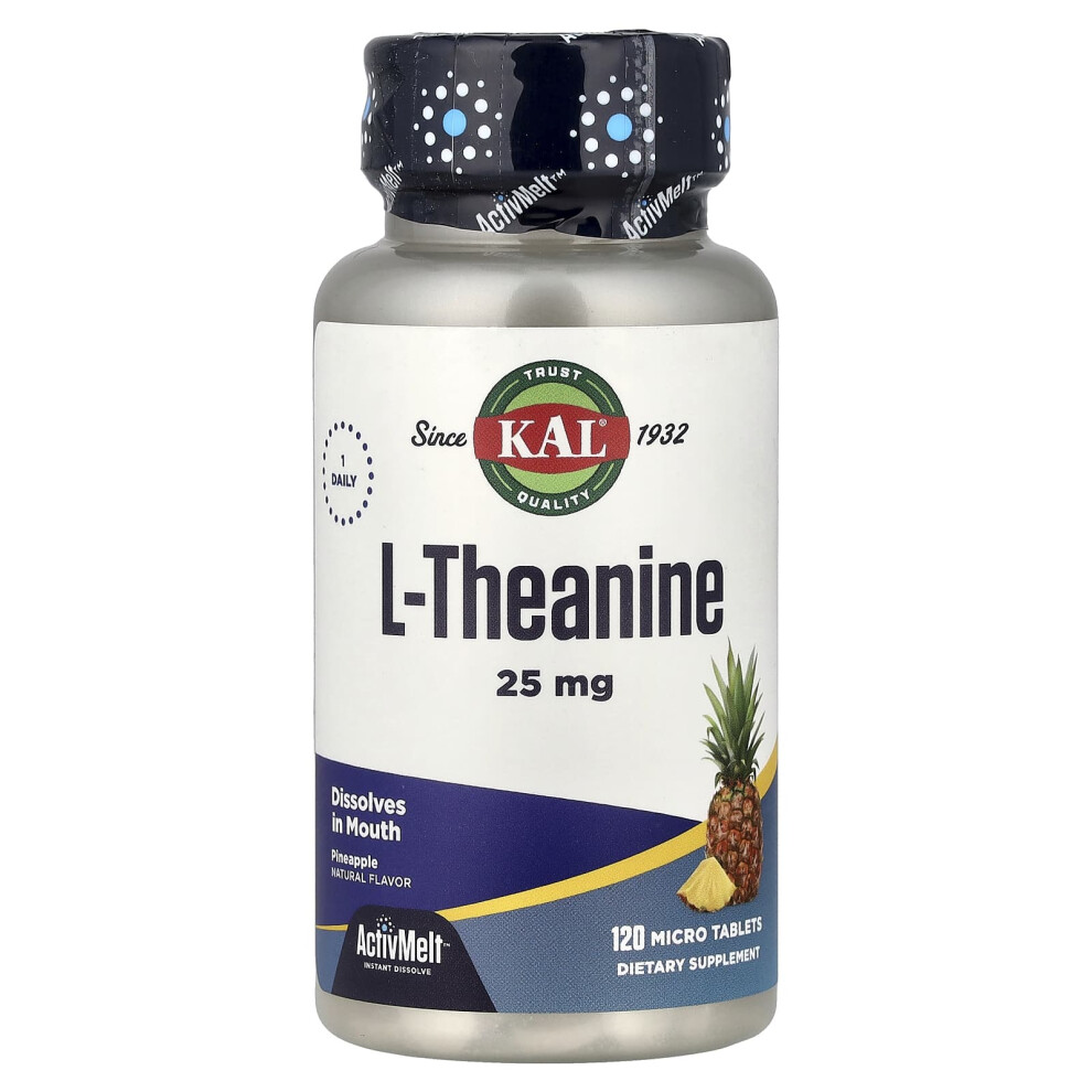 Photos - Vitamins & Minerals Micro KAL, L-Theanine, Pineapple, 25 mg, 120  Tablets 