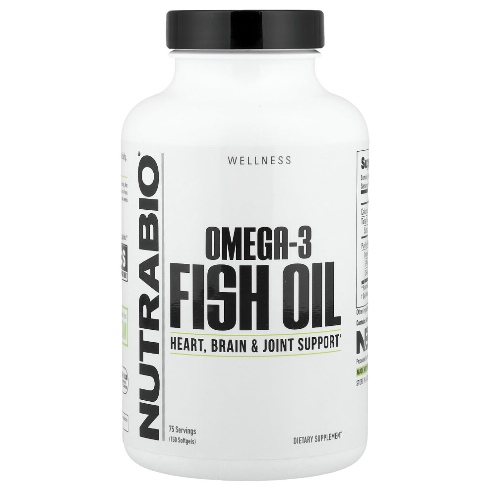 Nutrabio , Omega-3 Fish Oil, 150 Softgels (1,000 Mg Per Softgel)