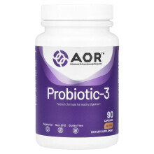 Advanced Orthomolecular Research AOR, Probiotic 3, 90 Vegetarian Capsules