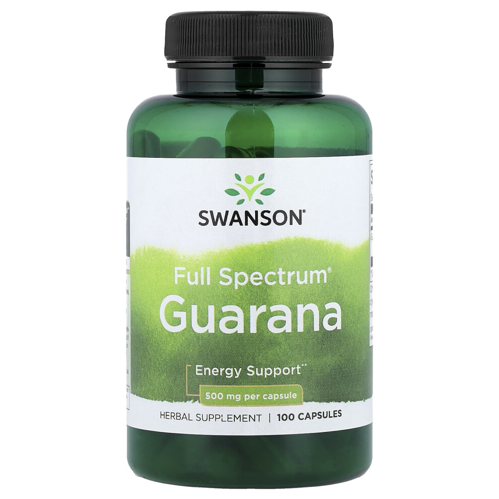 Swanson Full Spectrum Guarana, 500Mg - 100 Caps