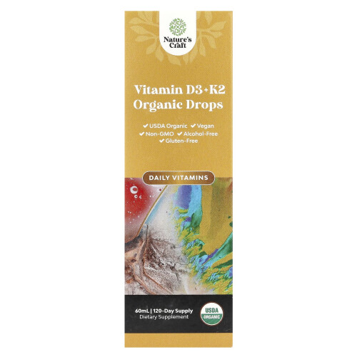 Nature's Craft, Οργανικό Βιταμίνη D3 + K2, 60 ml