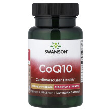 Swanson, CoQ10, Maximální Sila, 200 mg, 30 Kapslí
