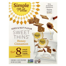 Simple Mills, Farina di Semi e Noci, Sweet Thins, Miele Cannella, 8 Pacchi, 0,8 oz (23 g) Ogni