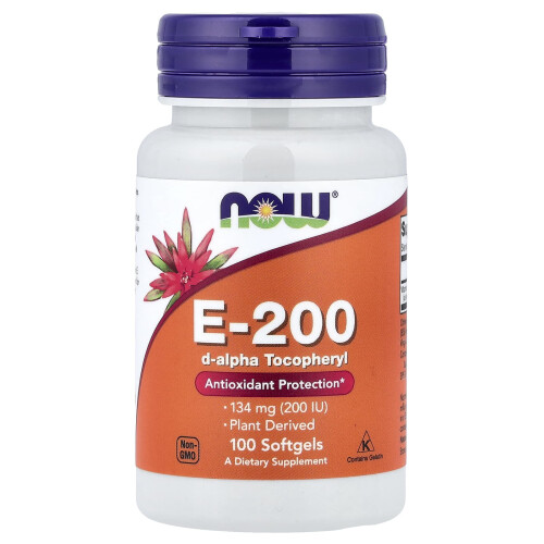 NOW Foods Vitamin E-200, Natural - 100 softgels