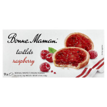 Bonne Maman, Tartlets, Hallon, 9 Tartlets, 0,53 oz (15 g) Varje