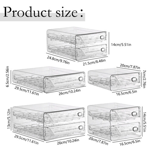 Egg Holder for Fridge Egg Container for Refrigerator Stackable Egg Storage Container Egg Fresh Storage Box for Fridge Egg Tray Egg Organizer 2