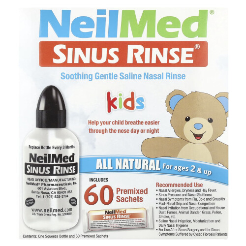 NeilMed, Kids, Σινορίνση, Ηλικία 2+, 60 Προμεμιγμένα Πακέτα