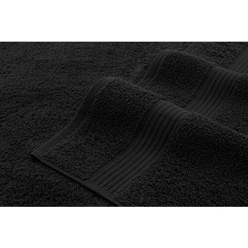 Türkisches Badetuchset, 100 % Baumwolle, 4-teilig, Schwarz 1