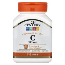 21. vuosisata, Vitamiini C, Pituoksiainen, 500 mg, 110 Tabletti