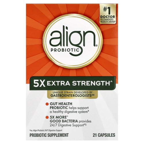 Align Probiotics, 24/7 Digestive Support, Probiotic Supplement, Extra Strength, 21 Capsules