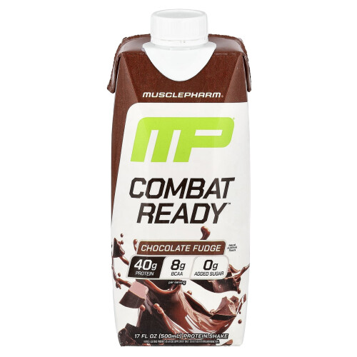 MusclePharm, Combat Ready Protein Shake, Chokladfudge, 17 fl oz (500 ml)