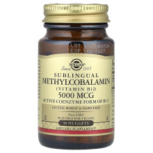 Solgar, Sublingualny Metylocobalamina (Witamina B12), 5 000 mcg, 30 Kulek