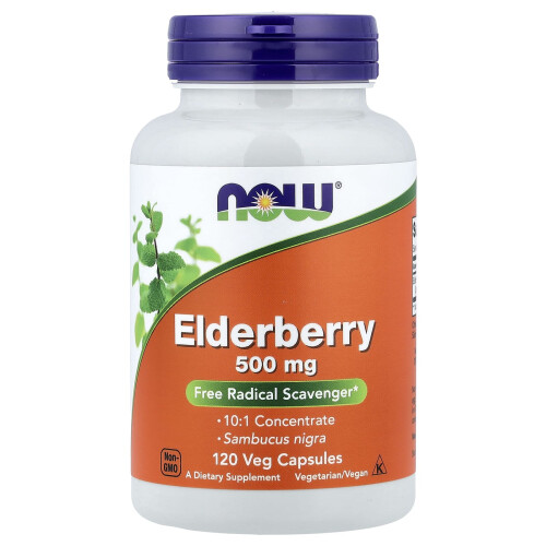 NOW Foods Elderberry, 500mg - 120 vcaps