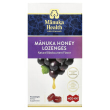Manuka Health, Manuka Honung Lozenges, Naturlig Svarta Vinbär, MGO 400+, 15 Lozenges