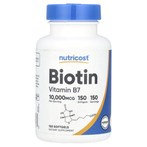 Nutricost, Βιταμίνη B7, 10.000 mcg, 150 Softgels