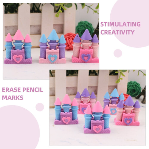 10Pcs Adorable Erasers Assorted Color Creative Pencil Erasers with Smooth Erasing 2