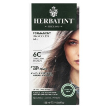 Herbatint, Permanent Hårfarve Gel, 6C Dark Ash Blonde, 4,56 fl oz (135 ml)