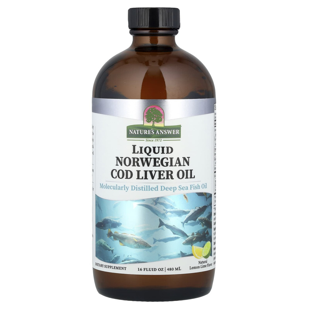 Nature's Answer , Liquid Norwegian Cod Liver Oil, Natural Lemon-Lime, 16 Fl Oz (480 Ml)