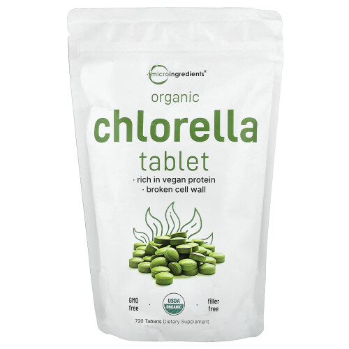 Micro Ingredients, Organický chlorelový tablet, 720 Tablet